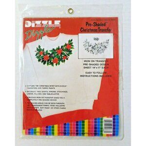 Dizzle Pre-Shaded Christmas Transfer Stars and Holly Wreath 50088 SEALED